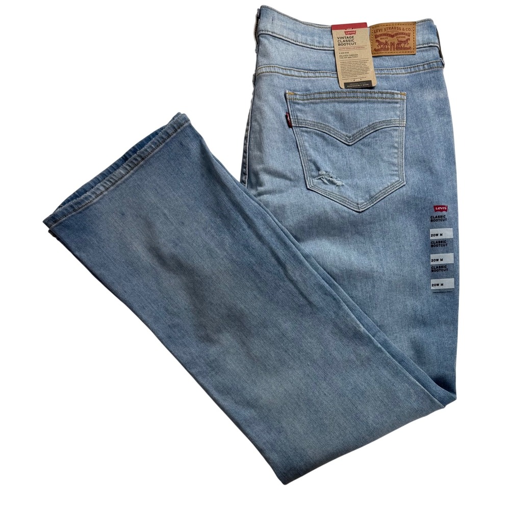 Levis Vintage Classic‎ Bootcut Jeans Womens 20W Stretch Mid Rise Distressed